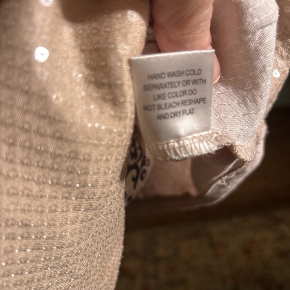 Crosby Sequined Top Sz‎ Xl Beige Or Blush - Picture 4 of 8